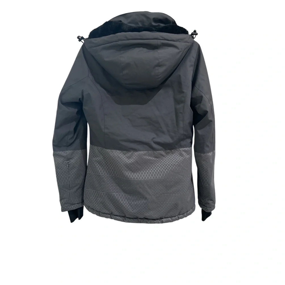 Killtec Ski Jacket Women’s  M Grey Black Water-Resistant Windproof Hooded Coat